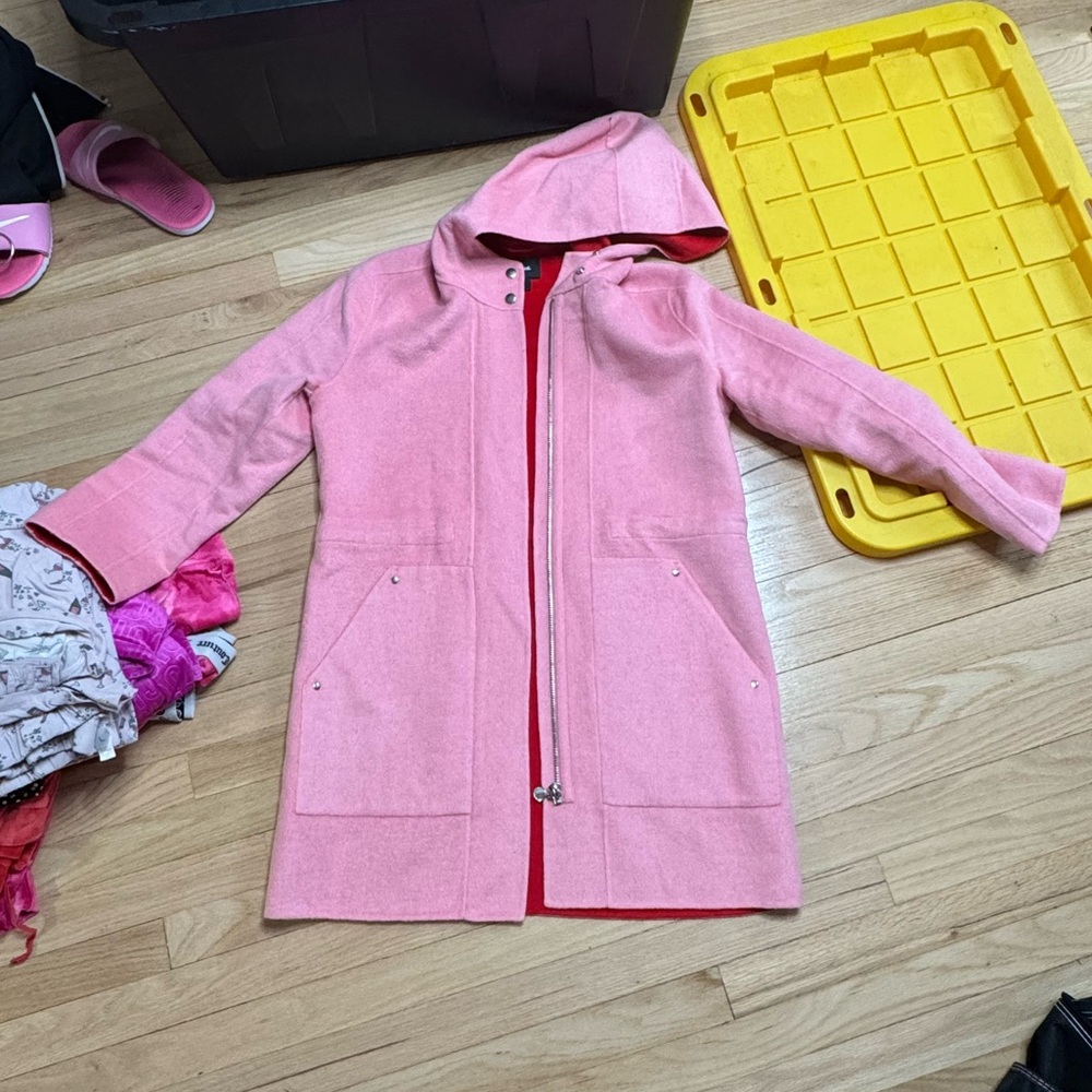 Desigual Pink Hooded Wool Coat